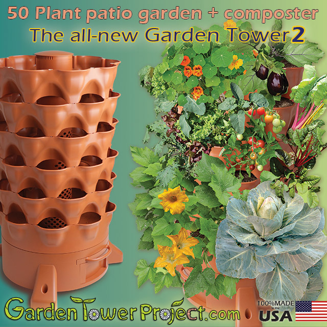 Garden Tower 2 50-Plant Composting Container Garden