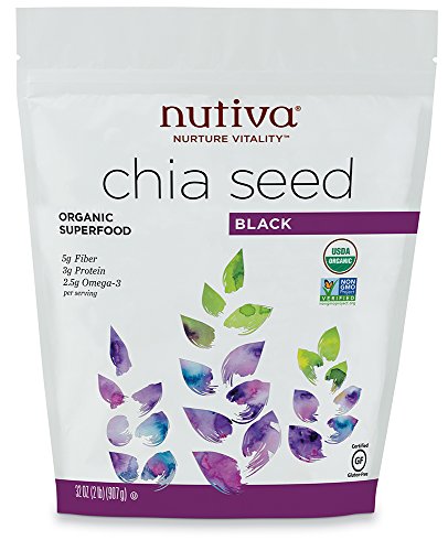 Nutiva Organic, non-GMO, Raw, Premium Black Chia Seeds, 32 Ounce
