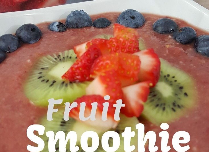 Blueberry and Strawberry Fruit Smoothie Bowl