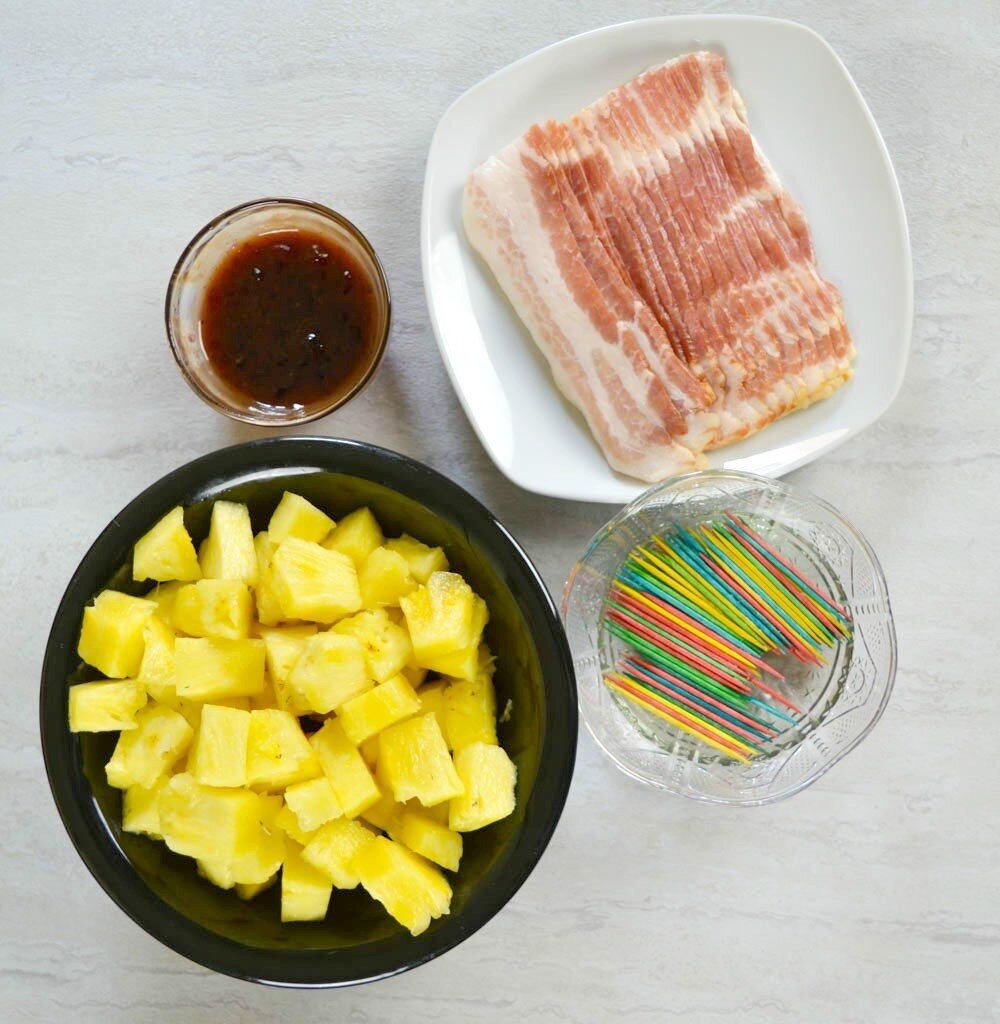 Bacon Wrapped Pineapple Bites Ingredients