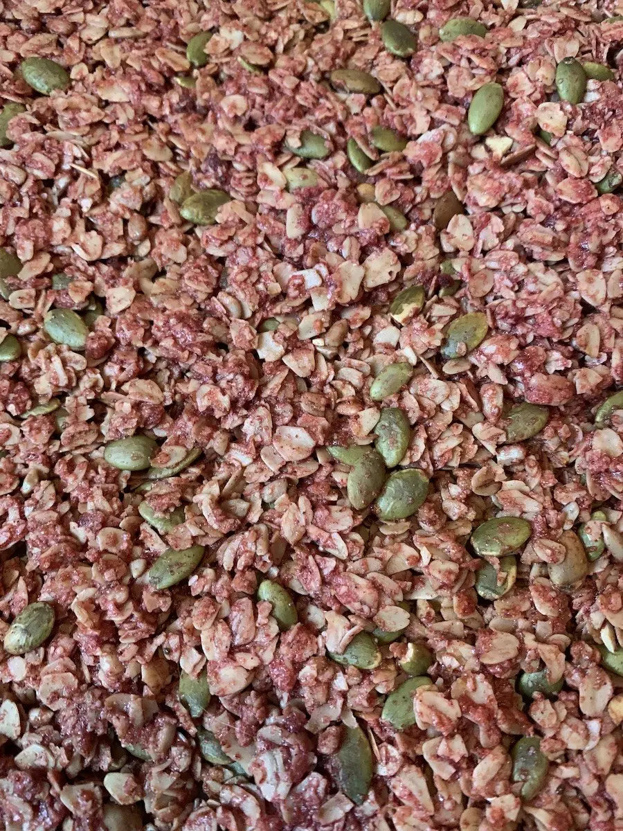 granola - beet and pumpkin seed