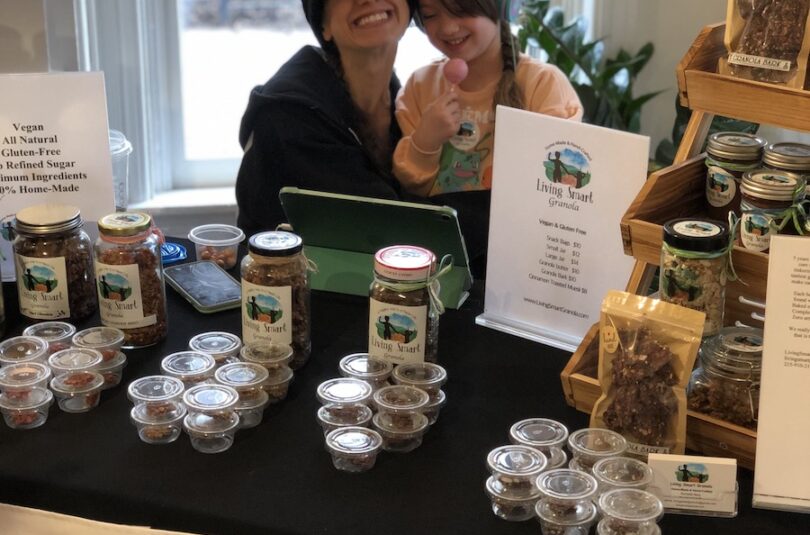 rochelle at a local show selling granola